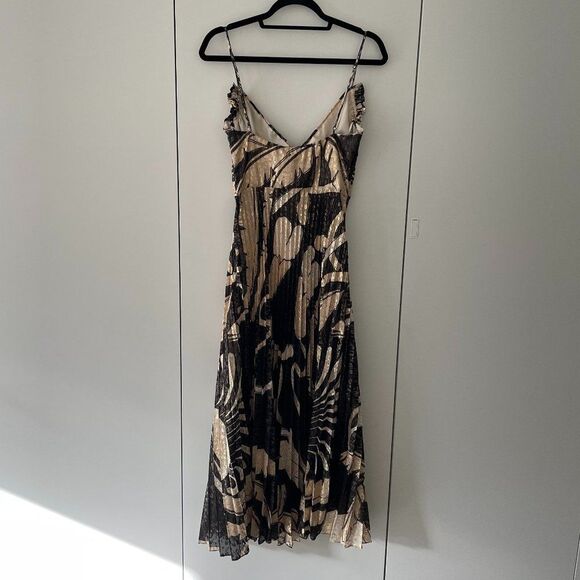 Johanna Ortiz Runway SS22 Espacio Sideral Midi Dress Sheer Caribe Ecru Black 4 - Picture 6 of 11